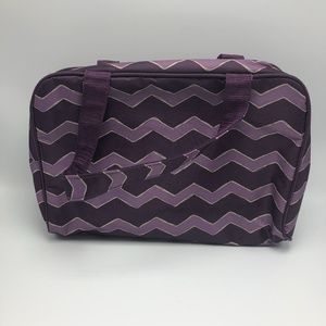 Thirty One Cosmetic Bag Purple Chevron